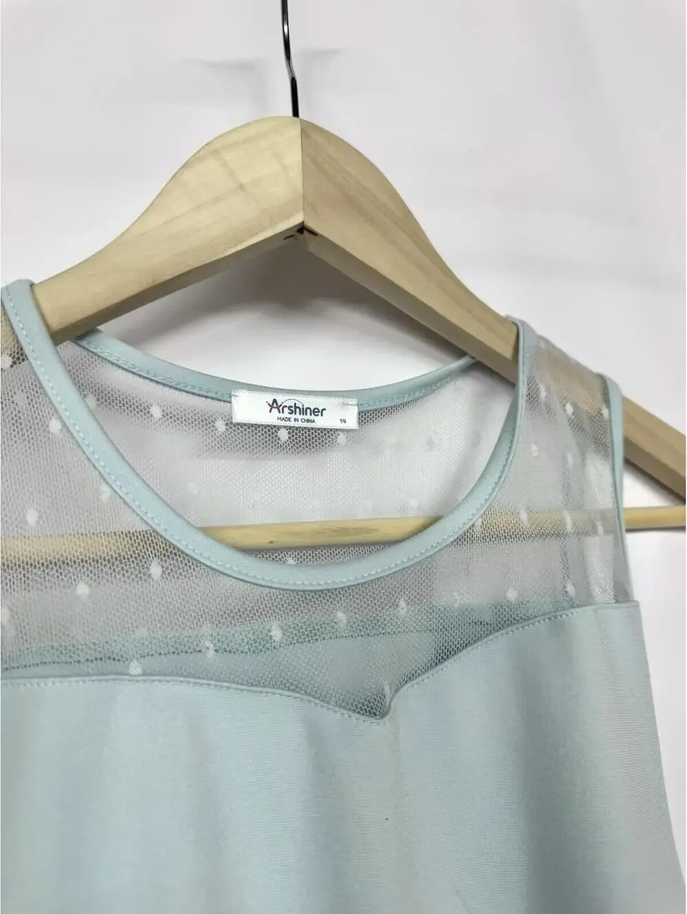(RFB3) NWOT Girls 16 Ice Blue Contrast Tulle Sparkle Dress Formal Party Dance